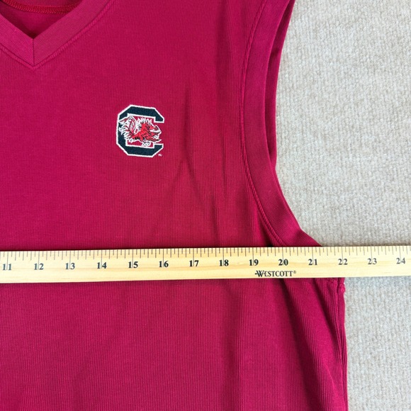 Cutter& Buck South Carolina Gamecocks V Neck Sweater Vest L/G Burgundy - Picture 6 of 12